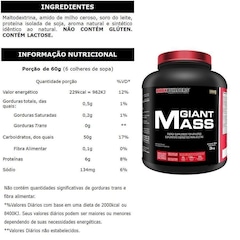 Kit Bodybuilders Giant Mass Baunilha 3kg + Giant Whey 900g + Bcaa 4.5 250g - Foto 2