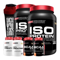 Kit 2x Iso Protein Mor 900g + 2x Creatina 100g + 2x BCAA 100g Tang + Coqueteleira - Bodybuilders - Foto 1