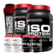 Kit 2x Iso Protein Choc 900g + 2x Creatina 100g + 2x BCAA 100g Tang + Coqueteleira - Bodybuilders - Foto 1