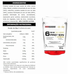 6 Six Protein Bodybuilders Advanced com ZMA BB 2kg Mor c.b - Foto 2