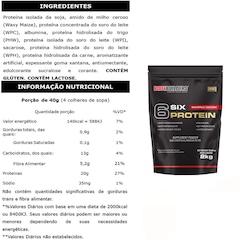 Kit Six Protein Bodybuilders - Chocolate - 2kg + Six Protein - Morango - 2kg + Creatina - 100g + Coqueteleira - Foto 2