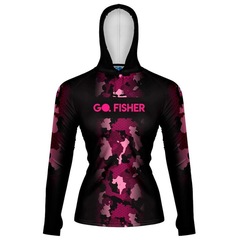 Camiseta de Pesca Go Fisher com Capuz e Proteção Solar Gocpzf 04 - Feminina - Foto 1