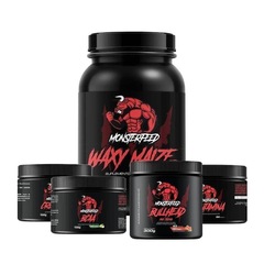 Kit Monsterfeed Pré-Treino Bullhead - Melancia - 300g + Creatina - 100g + Glutamina - 100g + BCAA - 100g + Waxy Maize - 800g - Foto 1