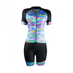 Macaquinho de ciclismo feminino Be Fast Colors forro em gel - Foto 1