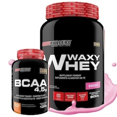 Kit Bodybuilders Whey Protein Morango - 900g + BCAA - 100g - Foto 1