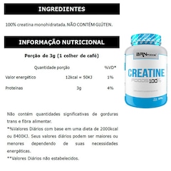 Kit BRN Foods Whey Protein Fusion 2kg Chocolate + BCAA 100g + Creatina 100g - Foto 4