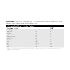 Calcium Magnesium Zinc Chelated Performance Nutrition - 100 Tabletes - Foto 2