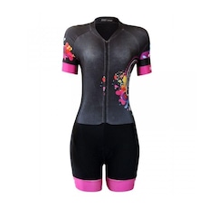 Macaquinho de Ciclismo Be Fast Caveira Mexicana - Feminino - Foto 1