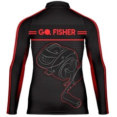 Camiseta Manga Longa de Pesca Go Fisher Action UV Carretilha GF10 - Masculina - Foto 2