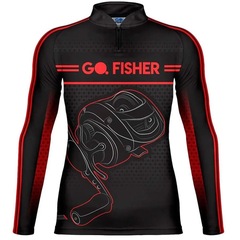 Camiseta Manga Longa de Pesca Go Fisher Action UV Carretilha GF10 - Masculina - Foto 1