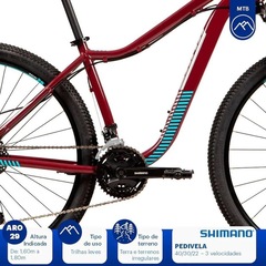 Bicicleta MTB Caloi Atacama - Aro 29 - 2021 - 17" - Câmbios Shimano - 27 Velocidades - Feminina - Foto 6