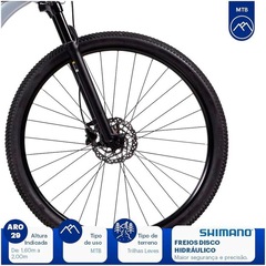 Mountain Bike Caloi Atacama - Aro 29 - Freios a Disco - Câmbios Shimano - Susp Dianteira - 17" - 27 Velocidades - Adulto - Foto 4