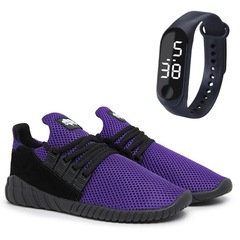 Tênis Ever Way Conforto Leve - Masculino + Relógio Digital - Foto 2