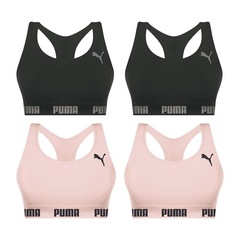 Kit Top Fitness Puma Nadador sem Costura - Feminino - 4 unidades - Foto 1