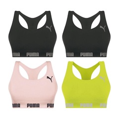 Kit Top Fitness Puma Nadador sem Costura - Feminino - 4 unidades - Foto 1