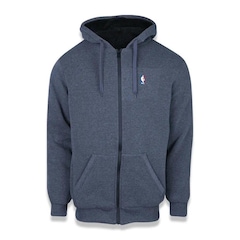 Jaqueta com Capuz New Era NBA Logoman Fur Aberto Peluciado - Masculina - Foto 1