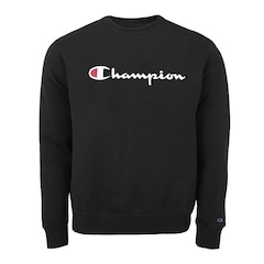 Blusão de Moletom Champion Gola Careca Super Fleece Script Patch - Masculino - Foto 1