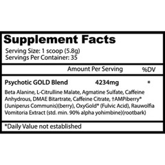 Pré Treino Psychotic Gold Insane Labz - Fruit Punch - 204g - Foto 2