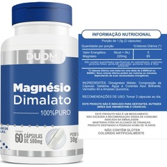 Magnésio Dimalato Duom 100% Puro Super Mineral - 60 Cápsulas - Foto 3