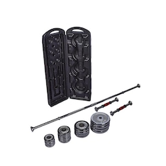 Kit Dumbbell + Barra Halter + Barra com 50kg Cromado - Foto 2