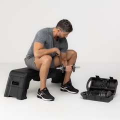 Pares de Halteres Dumbbell Ajustável Iron Cast até 15kg - Foto 3