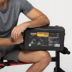 Pares de Halteres Dumbbell Ajustável Iron Cast até 15kg - Foto 7