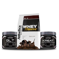 Kit Whey Flavour 850g - Atlhetica + Glutamina 150g + Creatina 150g - Xpro - Foto 1
