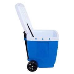 Caixa Térmica Cooler Mor Suporte para Copo Alça Retrátil com Rodinhas - 42 Litros - Foto 4