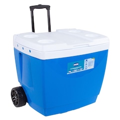 Caixa Térmica Cooler Mor Suporte para Copo Alça Retrátil com Rodinhas - 42 Litros - Foto 1