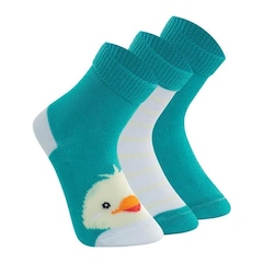 Kit Meias Cano Médio Mash Bebê Algodão Estampada Punho com 3 Pares - Infantil - Foto 1