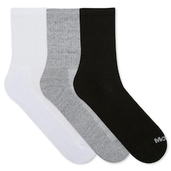 Kit de Meia Cano Médio Mash Algodão Esportiva com 3 pares - Adulto - Foto 1