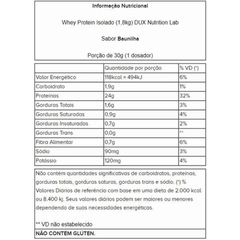 Whey Protein Isolado Dux Nutrition Baunilha - 1,8Kg - Foto 2