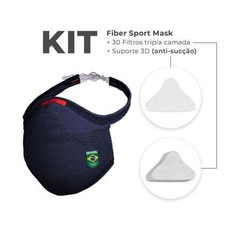 Kit de Máscara de Proteção Fiber Knit Air Cob + 30 Filtros de Proteção + Suporte - - Unissex - Foto 2