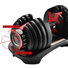 Halter Dumbbell Smart Gold Sports Multinível Ajustável até 24 Kg - Foto 4