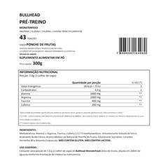 Bullhead Pré Treino Monsterfeed - Ponche de Frutas - 300g - Foto 2