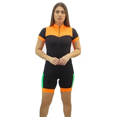 Macacão de Ciclismo DA Modas Manga Curta - Feminino - Foto 1