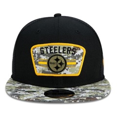 Boné Aba Reta New Era Pittsburgh Steelers 950 NFL 21 Salute Service - Snapback - Adulto - Foto 3