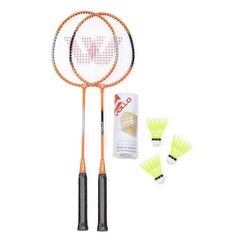 Kit Badminton Vollo: 2 Raquetes + 3 Petecas de Nylon - Foto 1