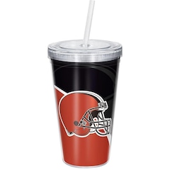 Copo Com Canudo Luxo NFL Cleveland Browns - Foto 1