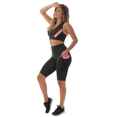 Conjunto Fristyle Fitness  Bermuda e Top Academia - Feminino - Foto 1