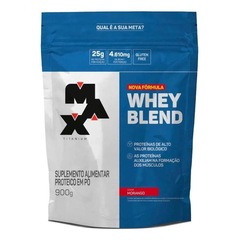Kit Whey Blend Isolado Max Titanium Concentrado - Morango - 900g - 5 Unidades - Foto 2