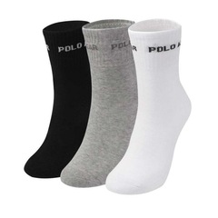 Kit de Meia Cano Longo Polo Wear Liso com 3 Peças - Adulto - Foto 2
