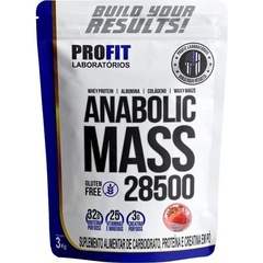 Combo Hipercalorico Profit Anabolic Mass 28500 Morango 3kg + Coqueteleira - Foto 2