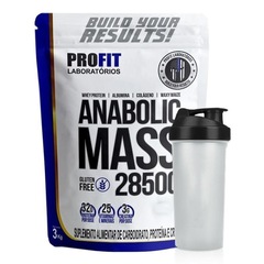 Combo Hipercalorico Profit Anabolic Mass 28500 Morango 3kg + Coqueteleira - Foto 1