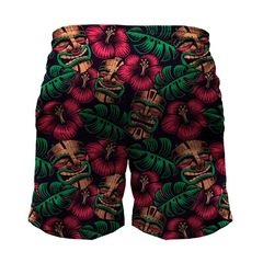 Short Maromba Fight Wear Máscara Tribal Tactel com Bolsos - Masculino - Foto 2