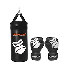 Kit Gorilla Saco De Pancada + Luva Boxe Kit Muay-Thai - Infantil - Foto 1