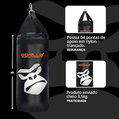 Kit Gorilla Saco De Pancada + Luva Boxe Kit Muay-Thai - Infantil - Foto 5