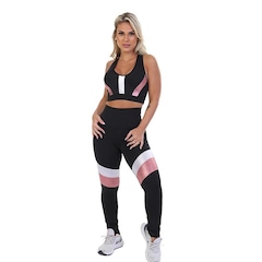 Conjunto Fristyle: Calça Legging + Top Fitness Nadador Suplex Fitness - Feminino - Foto 3
