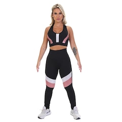 Conjunto Fristyle: Calça Legging + Top Fitness Nadador Suplex Fitness - Feminino - Foto 4