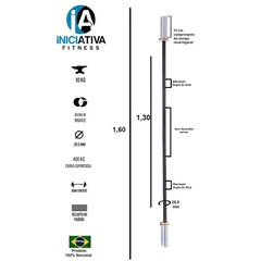 Barra Olímpica Iniciativa Fitness - 1,60 metros - Foto 2